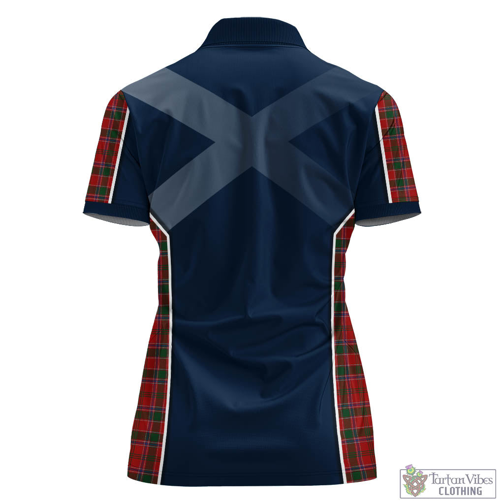 Dalzell (Dalziel) Tartan Women's Polo Shirt with Family Crest and Lion Rampant Vibes Sport Style - Tartan Vibes Clothing