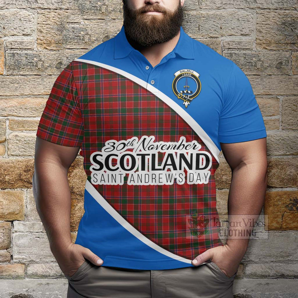 Tartan Vibes Clothing Dalzell (Dalziel) Family Crest Tartan Polo Shirt Celebrate Saint Andrew's Day in Style