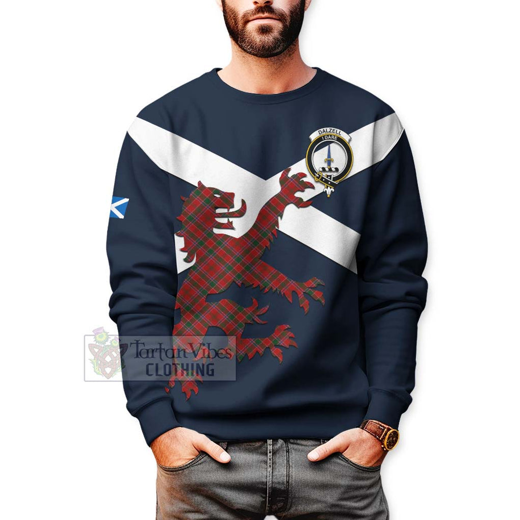 Tartan Vibes Clothing Dalzell (Dalziel) Tartan Lion Rampant Sweatshirt – Proudly Display Your Heritage with Alba Gu Brath and Clan Name