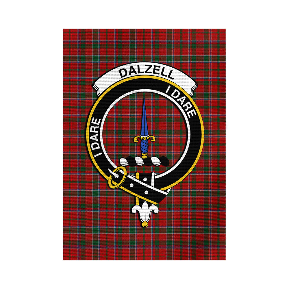 Dalzell (Dalziel) Tartan Flag with Family Crest - Tartan Vibes Clothing