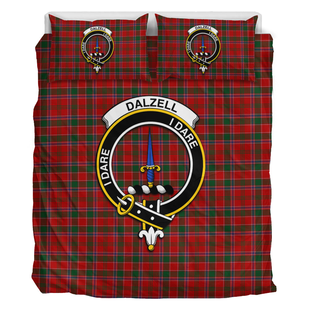 Dalzell (Dalziel) Tartan Bedding Set with Family Crest - Tartan Vibes Clothing