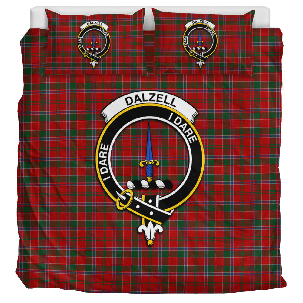 Dalzell (Dalziel) Tartan Bedding Set with Family Crest UK Bedding Set UK Super King 104*94 inch - Tartan Vibes Clothing