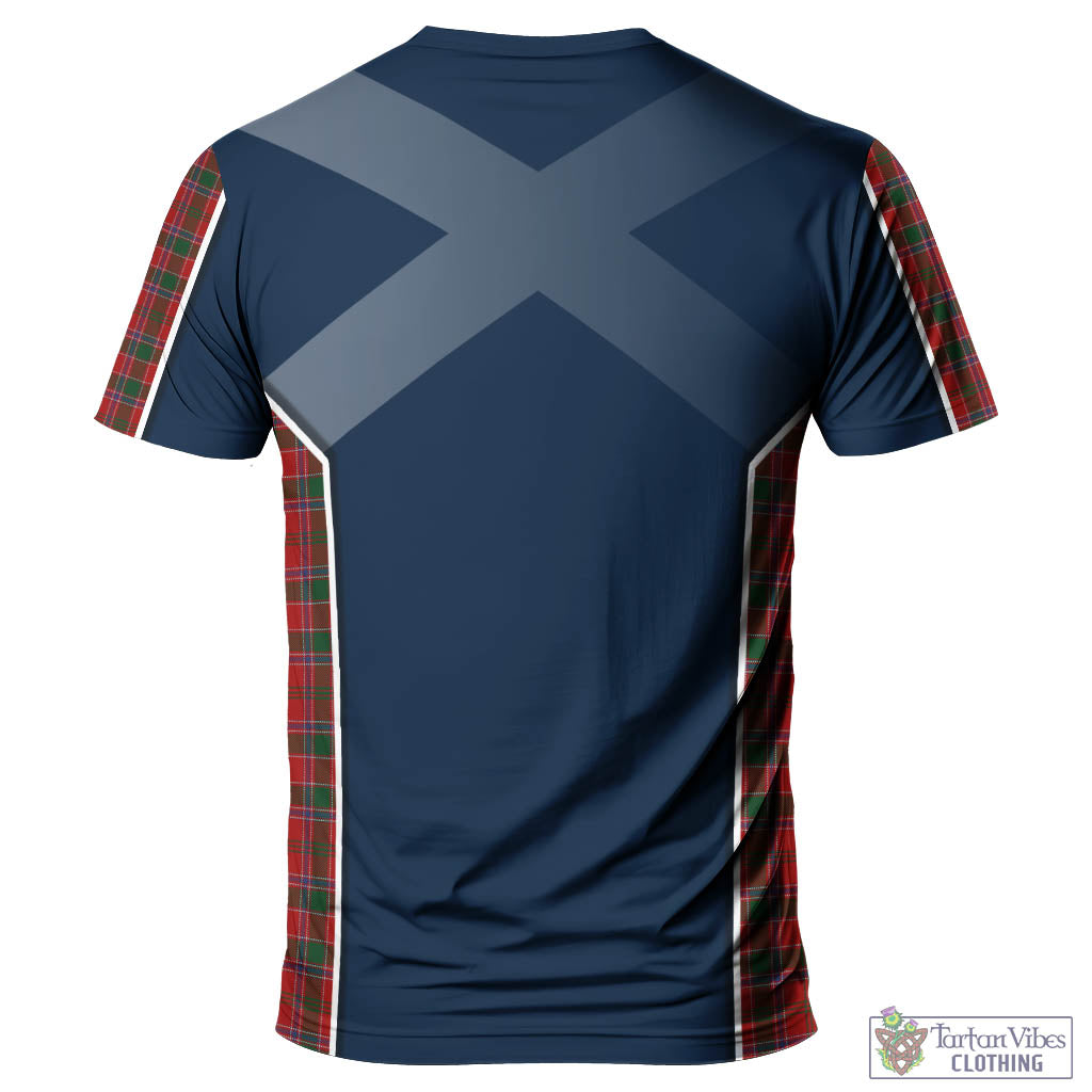 Tartan Vibes Clothing Dalzell (Dalziel) Tartan T-Shirt with Family Crest and Lion Rampant Vibes Sport Style