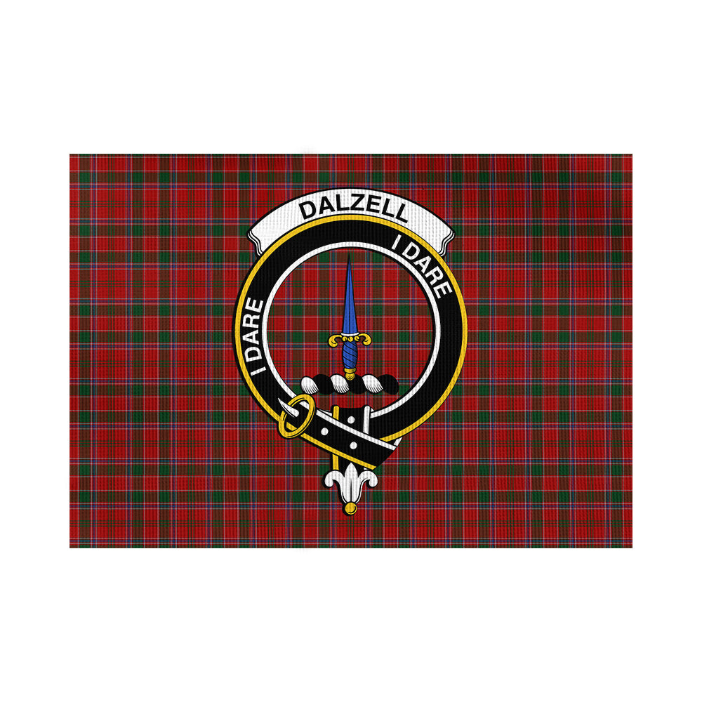 Dalzell (Dalziel) Tartan Flag with Family Crest - Tartan Vibes Clothing