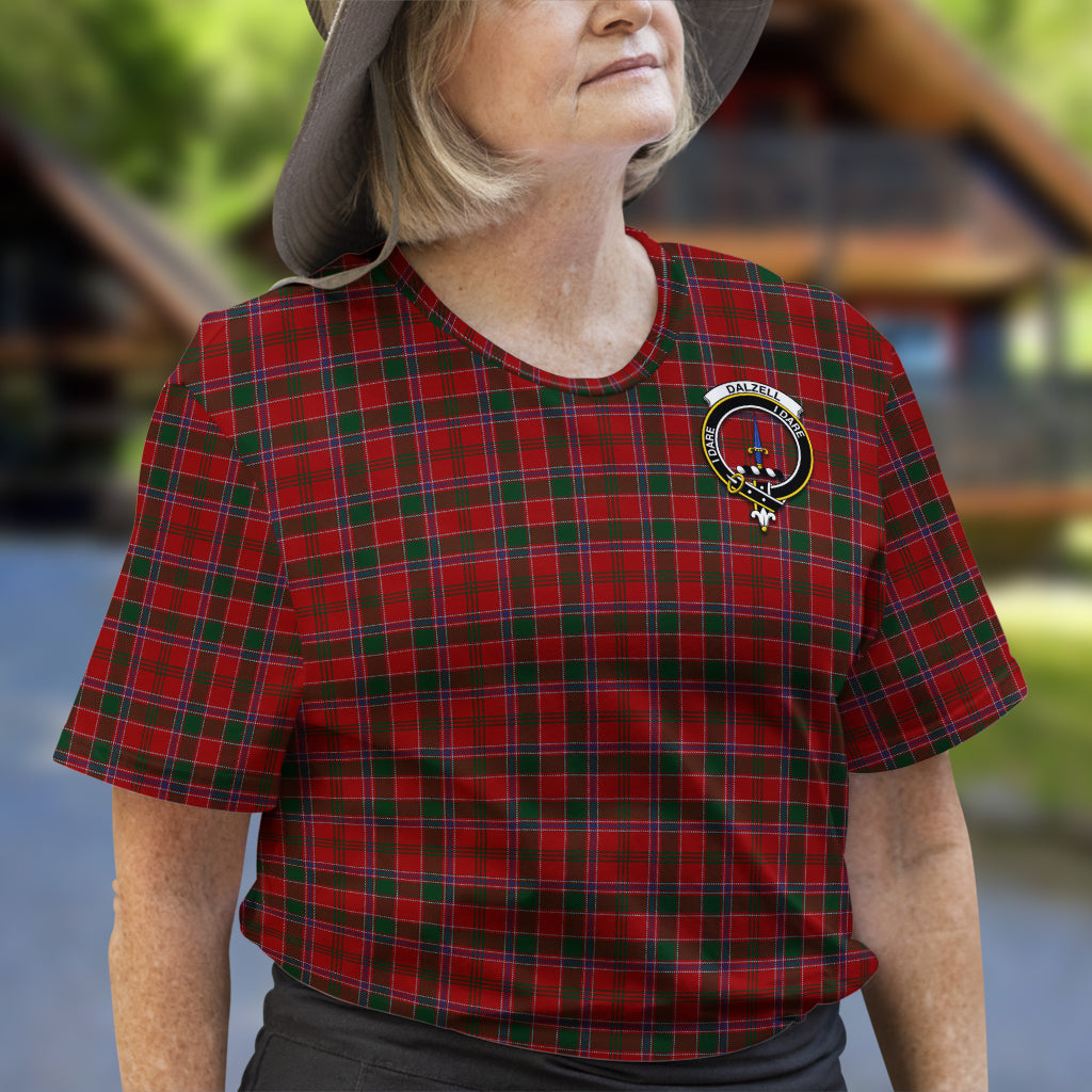 Dalzell (Dalziel) Tartan T-Shirt with Family Crest - Tartan Vibes Clothing