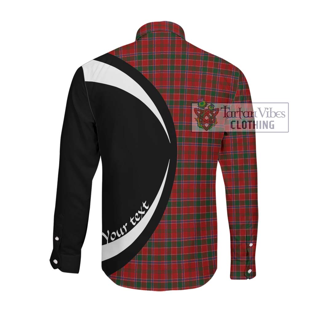 Dalziel Tartan Long Sleeve Button Up with Family Crest Circle Style Men's Shirt - Tartan Vibes Clothing