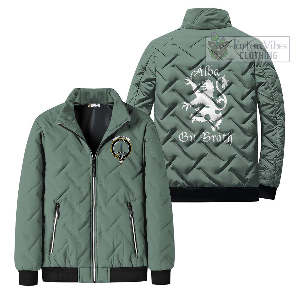 Dalziel Family Crest Padded Cotton Jacket Lion Rampant Alba Gu Brath Style Mint Unisex - 2D-tartanvibesclothing