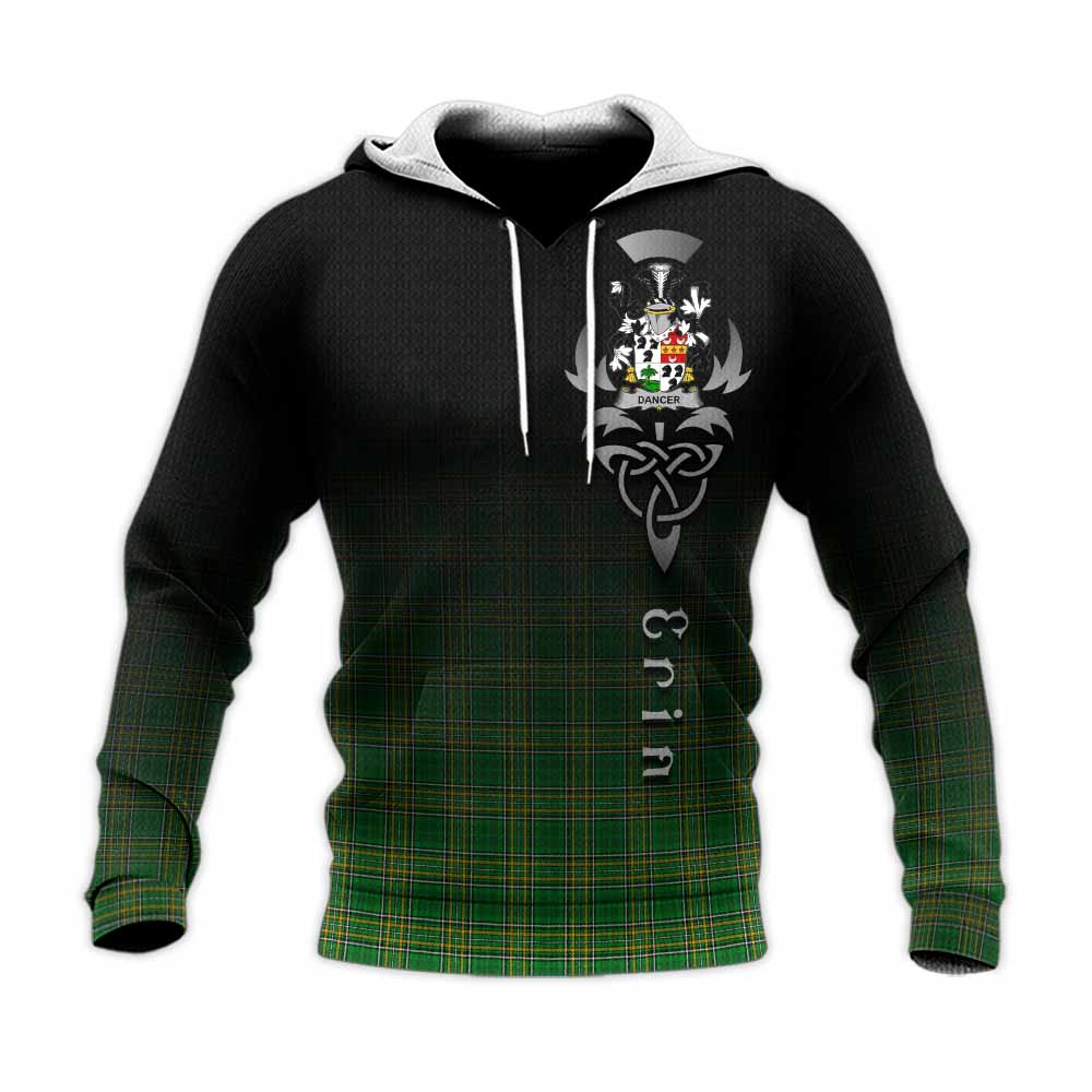 Dancer Irish Clan Knitted Hoodie with Coat of Arms Erin Go Bragh Celtic Inspired Unisex Knitted Pullover Hoodie - Tartan Vibes Clothing
