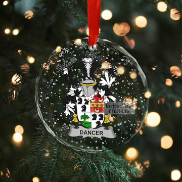 Dancer Irish Clan Christmas Glass Ornament with Coat of Arms