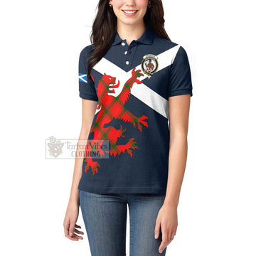 Darroch Tartan Lion Rampant Women's Polo Shirt  Proudly Display Your Heritage with Alba Gu Brath and Clan Name