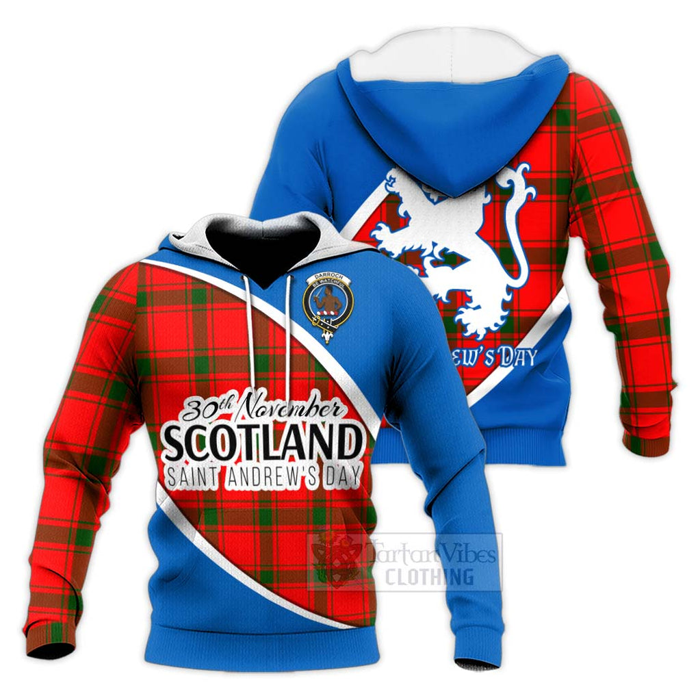 Tartan Vibes Clothing Darroch Family Crest Tartan Knitted Hoodie Celebrate Saint Andrew's Day in Style