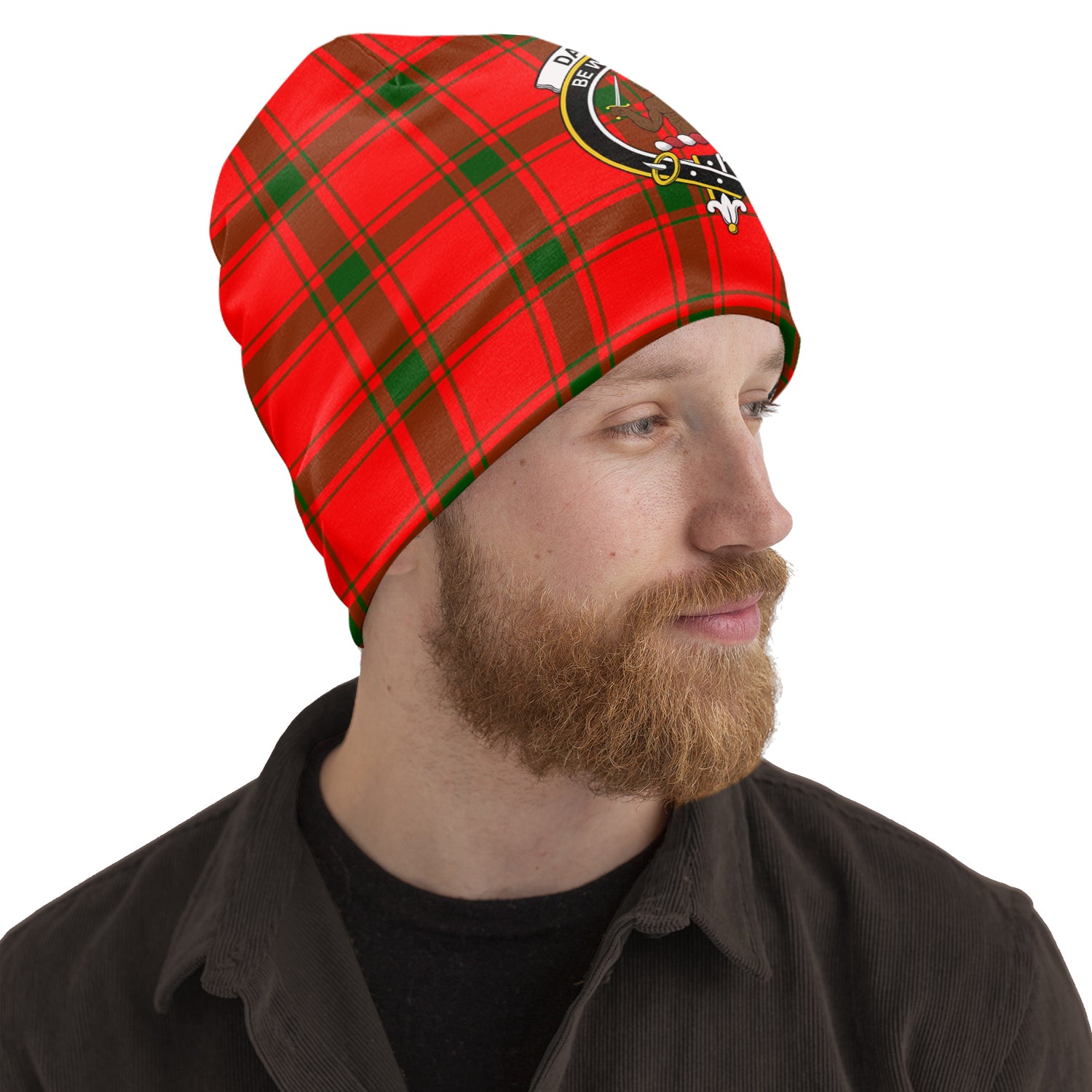 Darroch Tartan Beanies Hat with Family Crest One Size 10.5*10.2 inches - Tartan Vibes Clothing