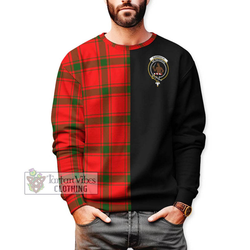 Darroch Tartan Sweatshirt with Family Crest and Half Of Me Style Unisex - Tartanvibesclothing Shop