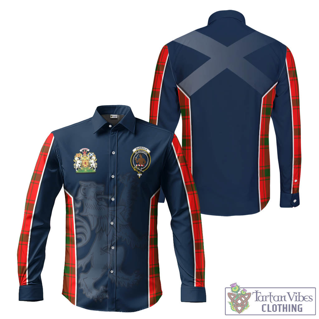 Tartan Vibes Clothing Darroch Tartan Long Sleeve Button Up Shirt with Family Crest and Lion Rampant Vibes Sport Style