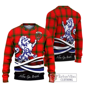 Darroch Tartan Ugly Sweater with Alba Gu Brath Regal Lion Emblem