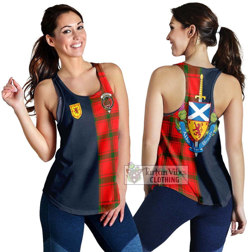 Tartan Vibes Clothing Darroch Tartan Women's Racerback Tanks with Scottish Lion Royal Arm Half Style