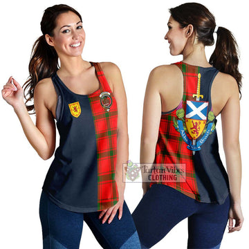 Darroch Tartan Women's Racerback Tanks Alba with Scottish Lion Royal Arm Half Style