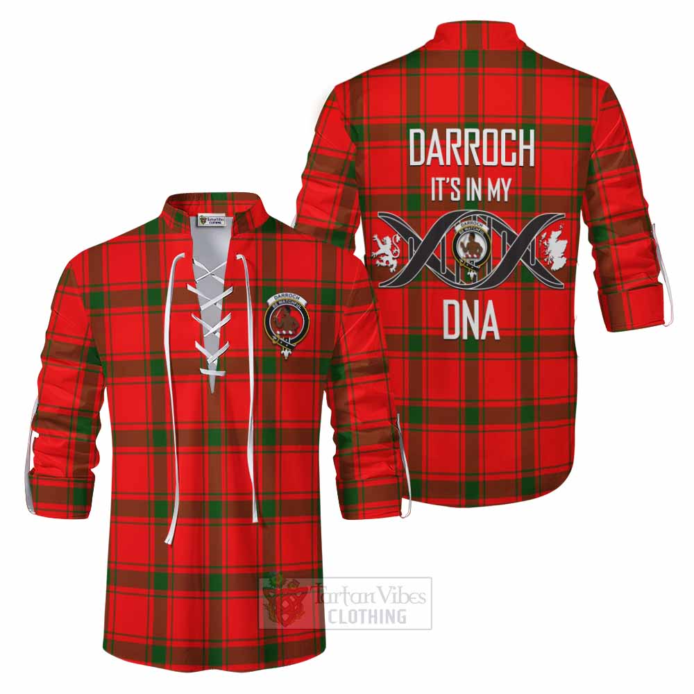 Tartan Vibes Clothing Darroch Tartan Ghillie Kilt Shirt with Family Crest DNA In Me Style