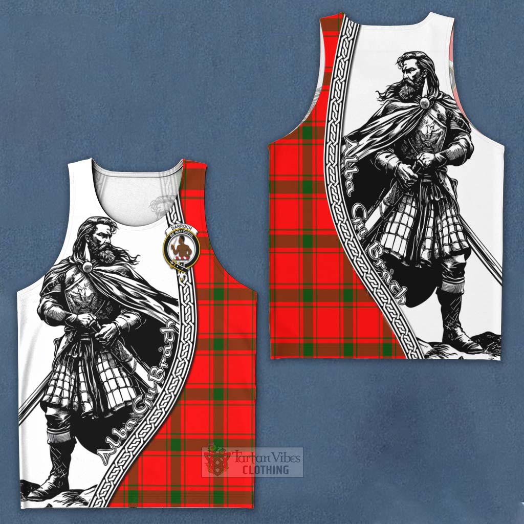 Tartan Vibes Clothing Darroch Tartan Clan Crest Men's Tank Top with Highlander Warrior Celtic Style