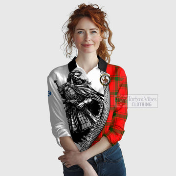 Darroch Tartan Clan Crest Women's Casual Shirt with Highlander Warrior Celtic Style