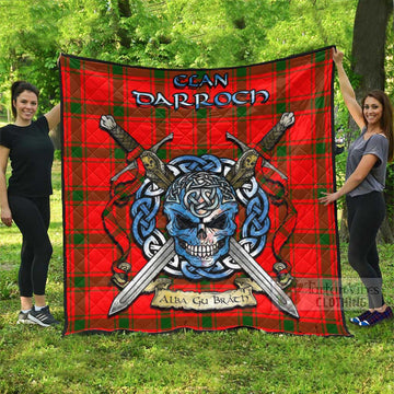 Darroch Tartan Quilt with Celtic Skull Alba Gu Brath Style