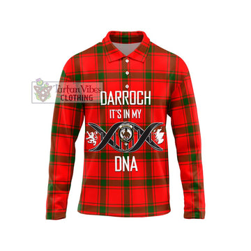 Darroch Tartan Long Sleeve Polo Shirt with Family Crest DNA In Me Style