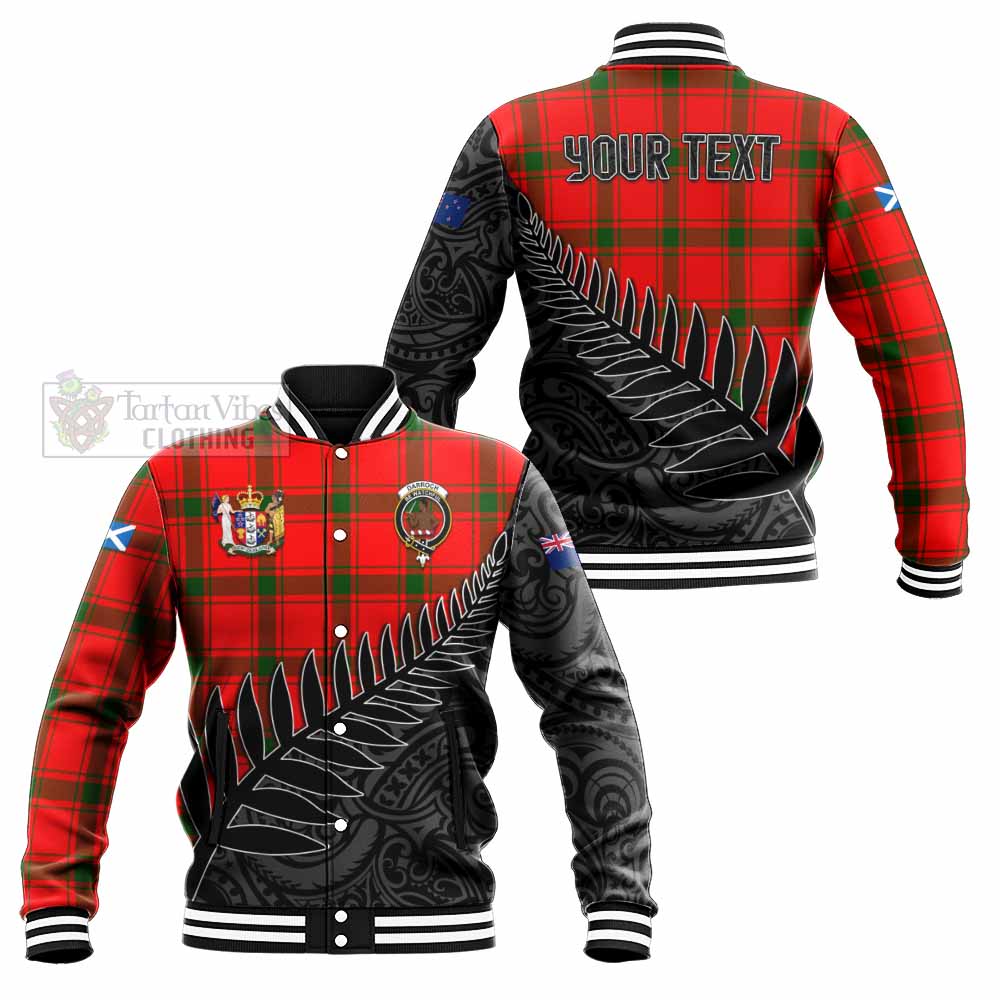 Tartan Vibes Clothing Darroch Crest Tartan Baseball Jacket with New Zealand Silver Fern Half Style