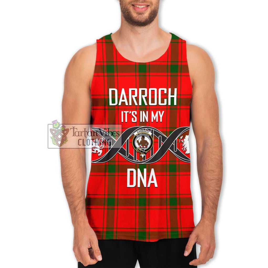 Darroch Tartan Men's Tank Top with Family Crest DNA In Me Style Men - Tartanvibesclothing Shop