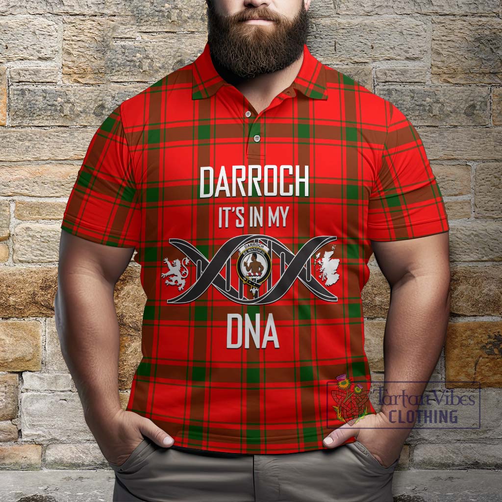 Tartan Vibes Clothing Darroch Tartan Polo Shirt with Family Crest DNA In Me Style