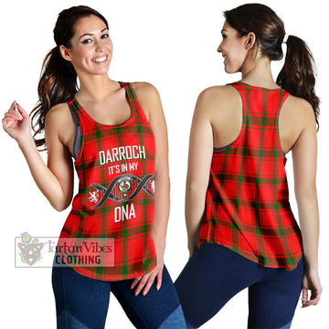 Darroch Tartan Women's Racerback Tanks with Family Crest DNA In Me Style