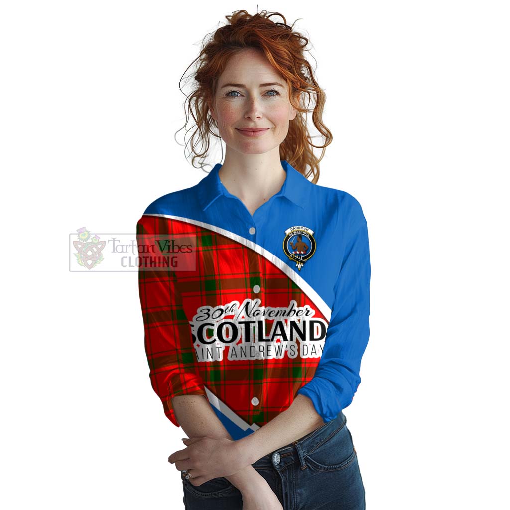 Tartan Vibes Clothing Darroch Family Crest Tartan Women's Casual Shirt Celebrate Saint Andrew's Day in Style