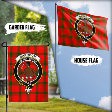 Darroch Tartan Flag with Family Crest