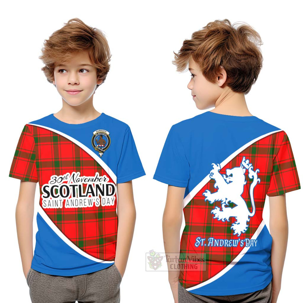 Tartan Vibes Clothing Darroch Family Crest Tartan Kid T-Shirt Celebrate Saint Andrew's Day in Style