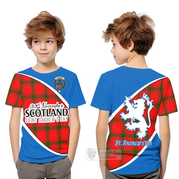 Darroch Family Crest Tartan Kid T-Shirt Celebrate Saint Andrew's Day in Style