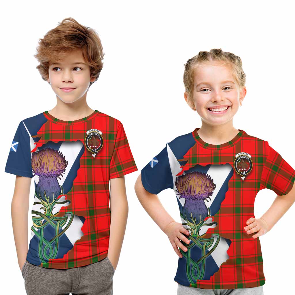 Darroch Tartan Family Crest Kid T-Shirt Scottish Thistle Celtic Inspired Youth XL Size14 - Tartan Vibes Clothing