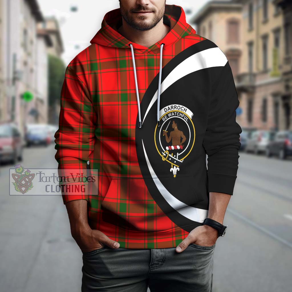 Tartan Vibes Clothing Darroch Tartan Hoodie with Family Crest Circle Style