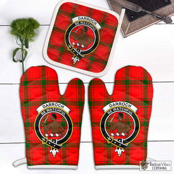 Darroch Tartan Combo Oven Mitt & Pot-Holder with Family Crest