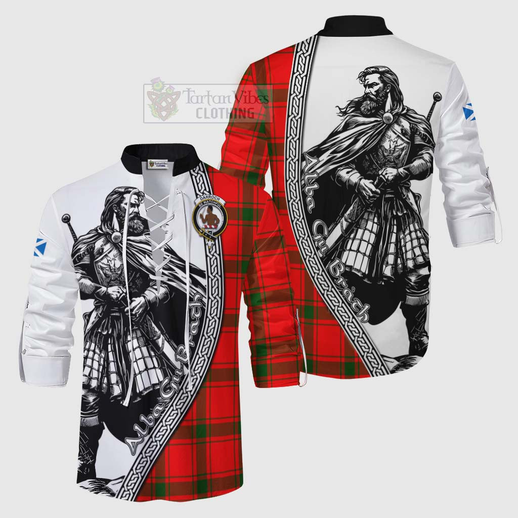 Tartan Vibes Clothing Darroch Tartan Clan Crest Ghillie Kilt Shirt with Highlander Warrior Celtic Style