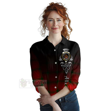 Darroch Tartan Women's Casual Shirt Featuring Alba Gu Brath Family Crest Celtic Inspired