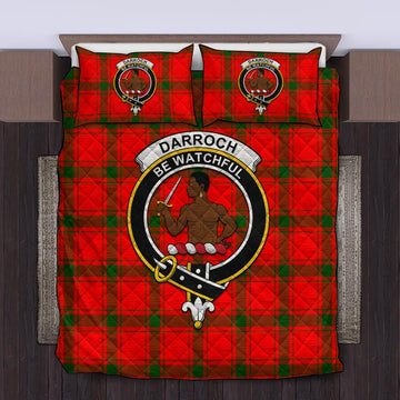 Darroch Tartan Quilt Bed Set with Family Crest