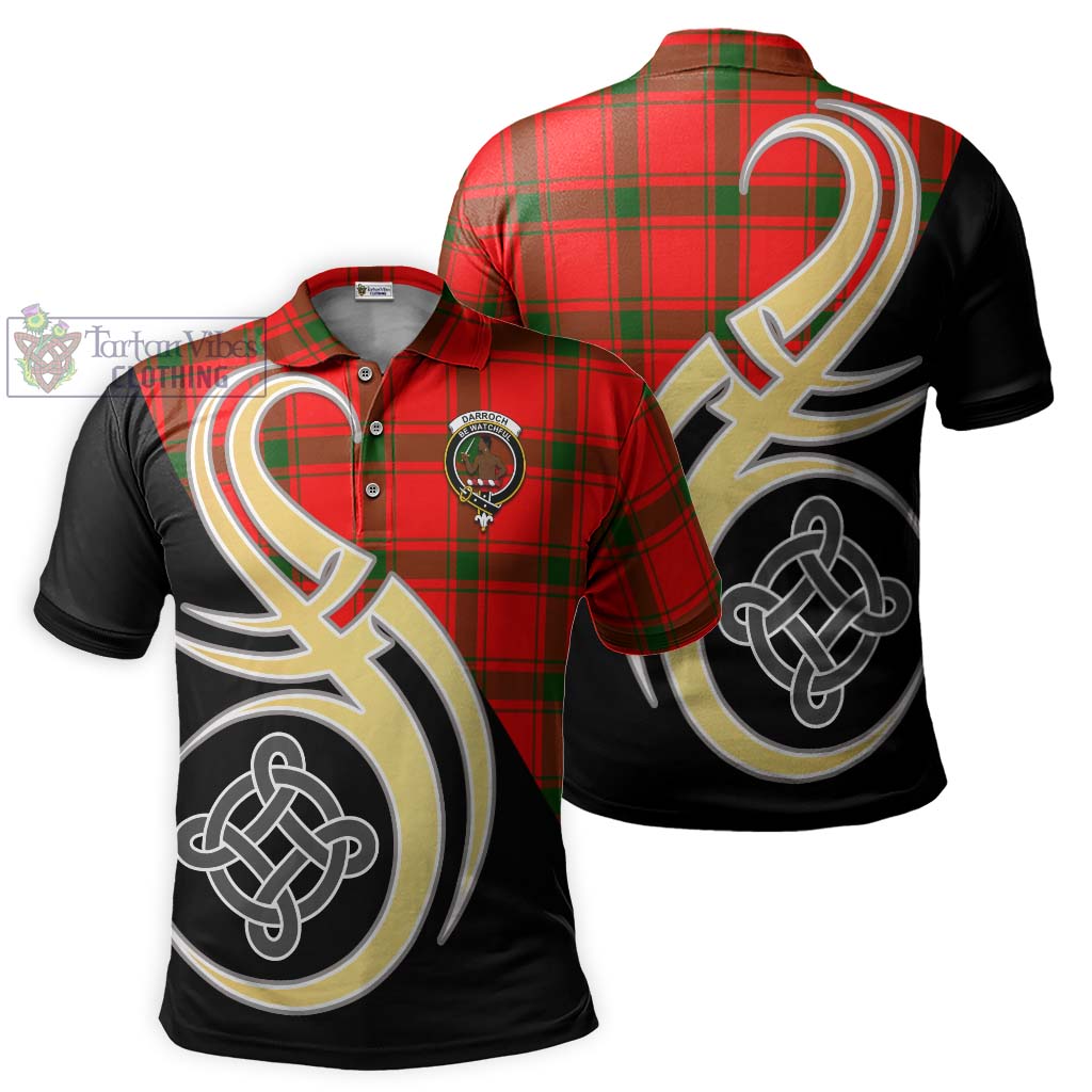 Tartan Vibes Clothing Darroch Tartan Polo Shirt with Family Crest and Celtic Symbol Style