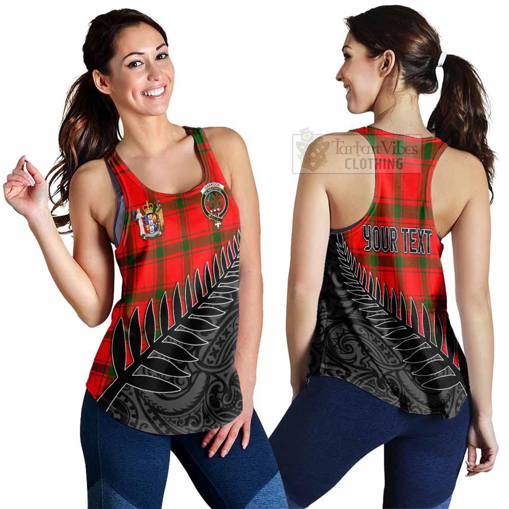 Tartan Vibes Clothing Darroch Crest Tartan Women's Racerback Tanks with New Zealand Silver Fern Half Style