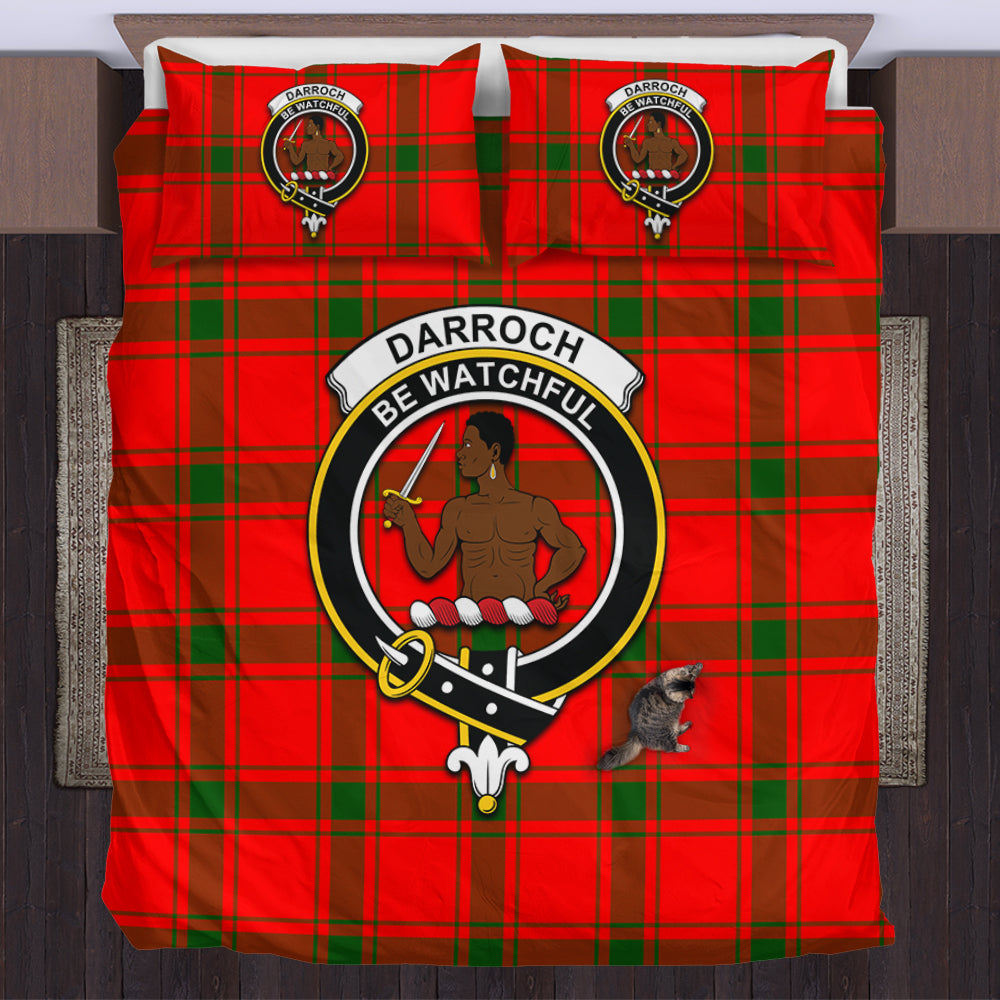 Darroch Tartan Bedding Set with Family Crest US Bedding Set - Tartan Vibes Clothing