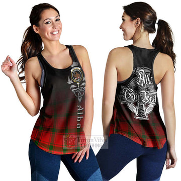 Darroch Tartan Women's Racerback Tanks Featuring Alba Gu Brath Family Crest Celtic Inspired