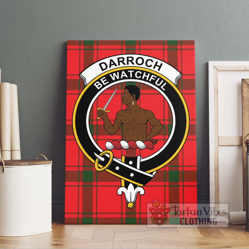 Darroch Tartan Canvas Print Wall Art with Family Crest Without Frame - Tartan Vibes Clothing