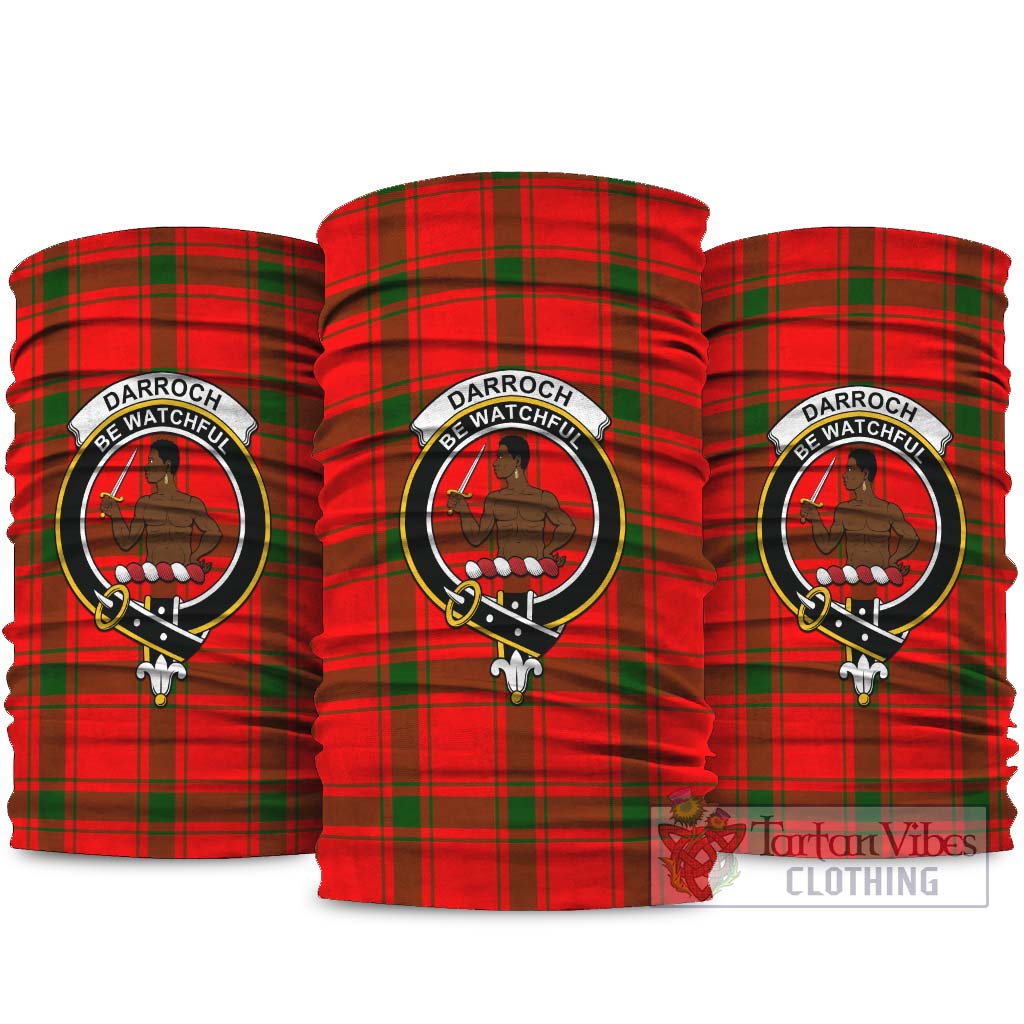 Darroch Tartan Neck Gaiters, Tartan Bandanas, Tartan Head Band with Family Crest