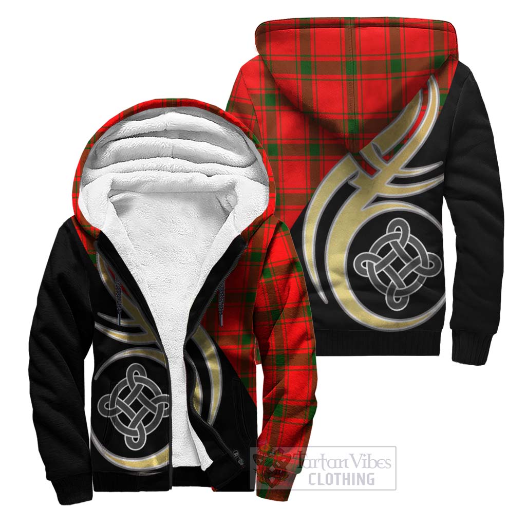 Darroch Tartan Sherpa Hoodie with Family Crest and Celtic Symbol Style Unisex S - Tartan Vibes Clothing