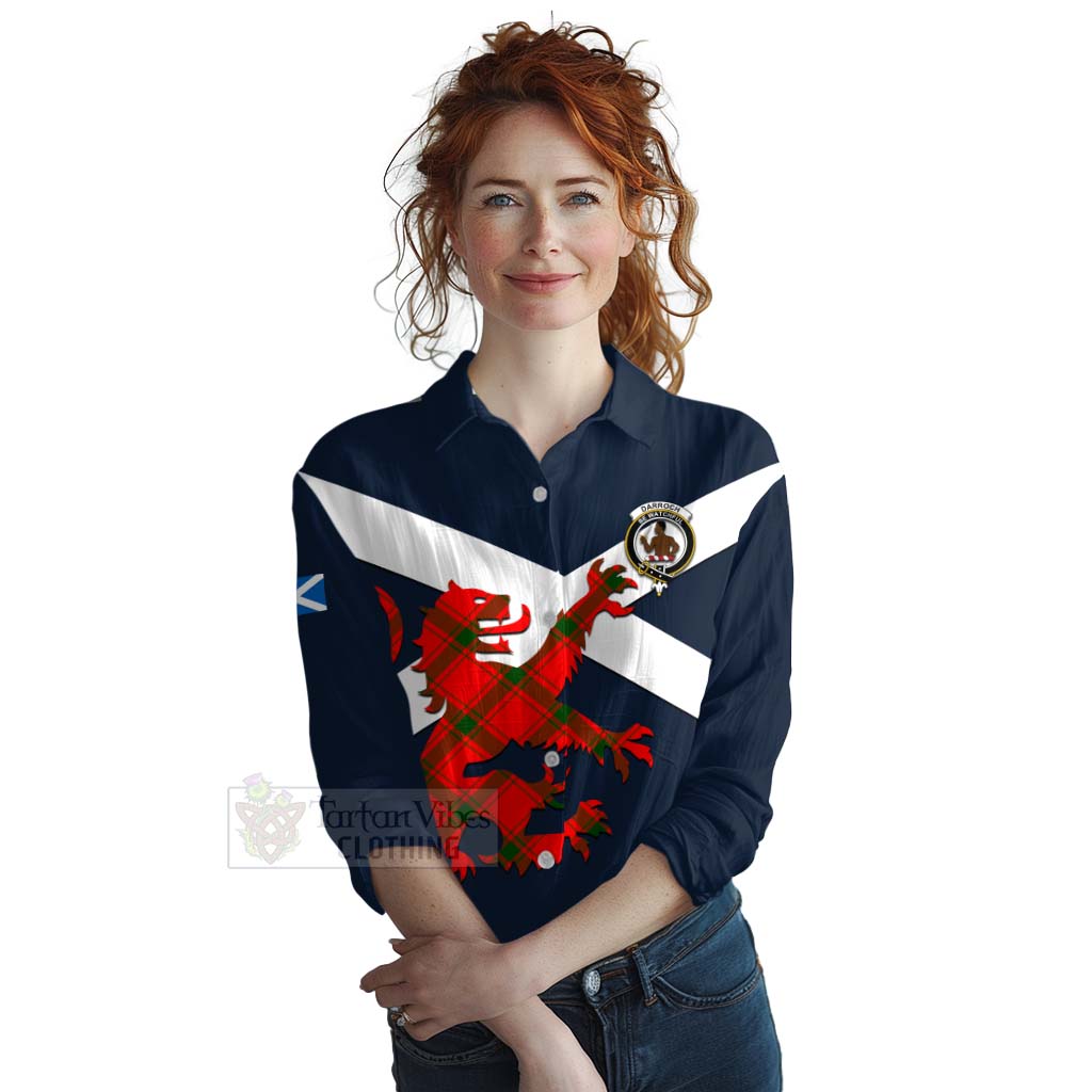 Tartan Vibes Clothing Darroch Tartan Lion Rampant Women's Casual Shirt Proudly Display Your Heritage with Alba Gu Brath and Clan Name