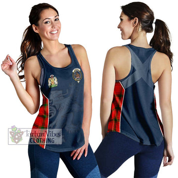 Darroch Tartan Women's Racerback Tanks with Family Crest and Lion Rampant Vibes Sport Style