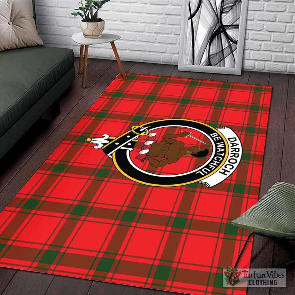 Tartan Vibes Clothing Darroch Tartan Area Rug with Family Crest